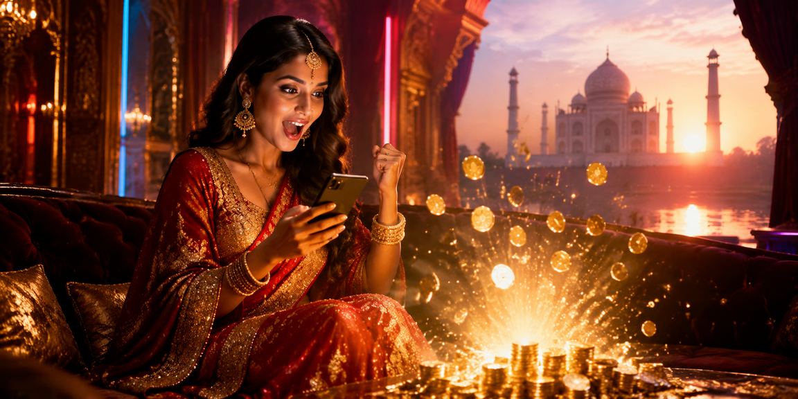 Lottery players in front of Taj Mahal