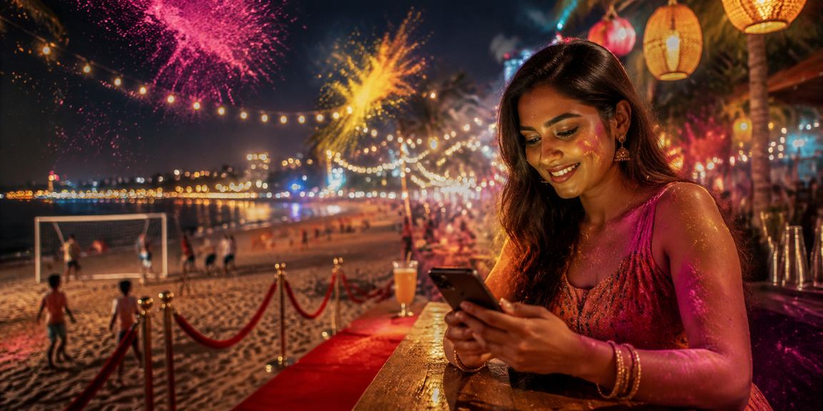 India football betting festival crowd with ba142 branding
